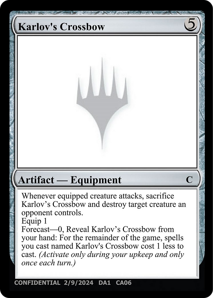 2024 Magic: The Gathering Unknown Event Karlov's Crossbow #CA06a trading card