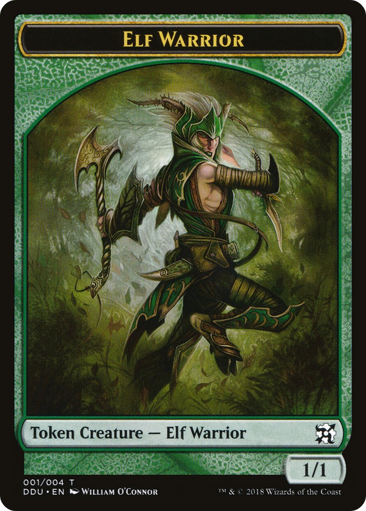 2018 Magic: The Gathering Duel Decks: Elves vs. Inventors Tokens Elf Warrior #1 trading card