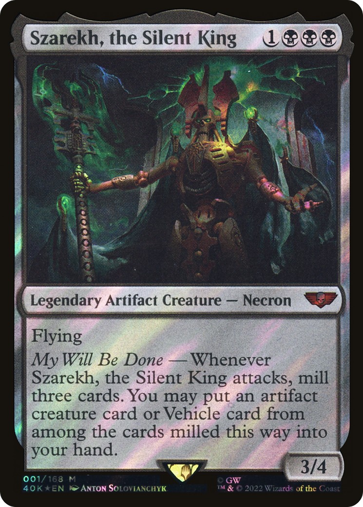 2022 Magic: The Gathering Warhammer 40,000 Szarekh, the Silent King #1 trading card