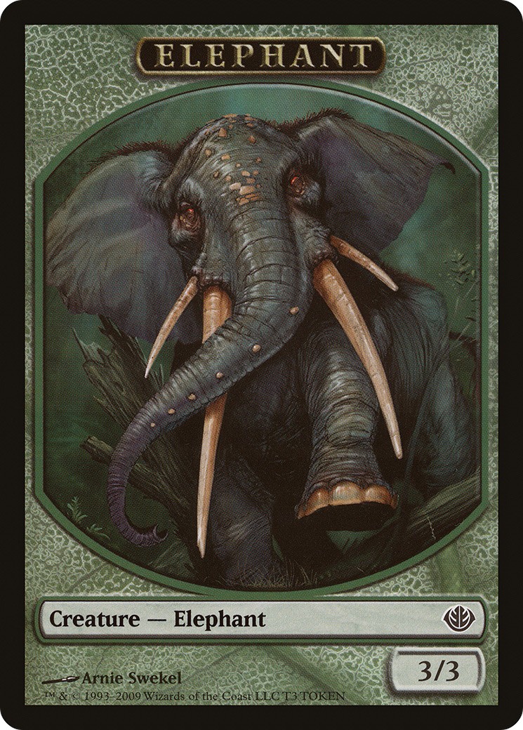 2009 Magic: The Gathering Duel Decks: Garruk vs. Liliana Tokens Elephant #T3 trading card