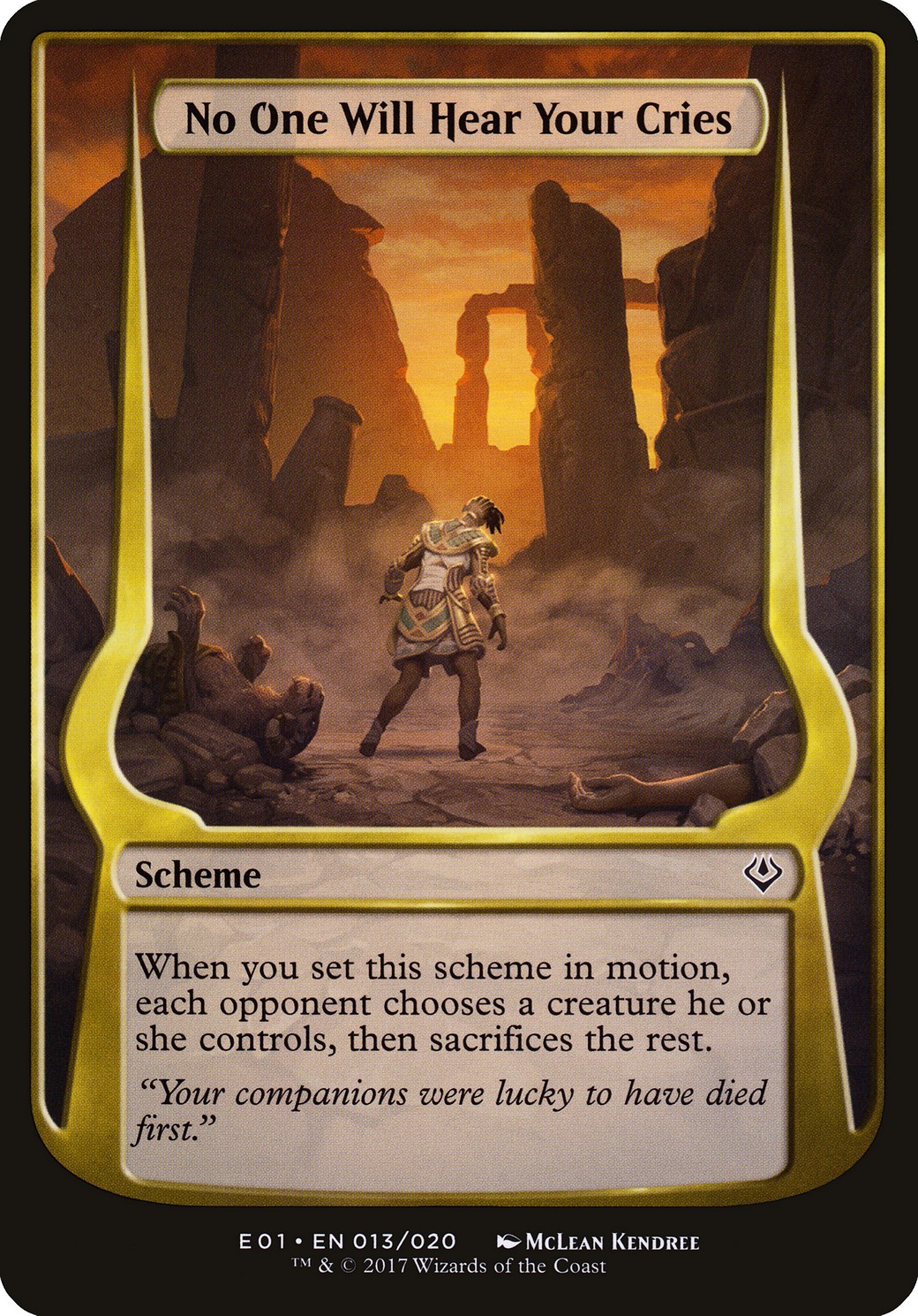 2017 Magic: The Gathering Archenemy: Nicol Bolas Schemes No One Will Hear Your Cries #13★ trading card