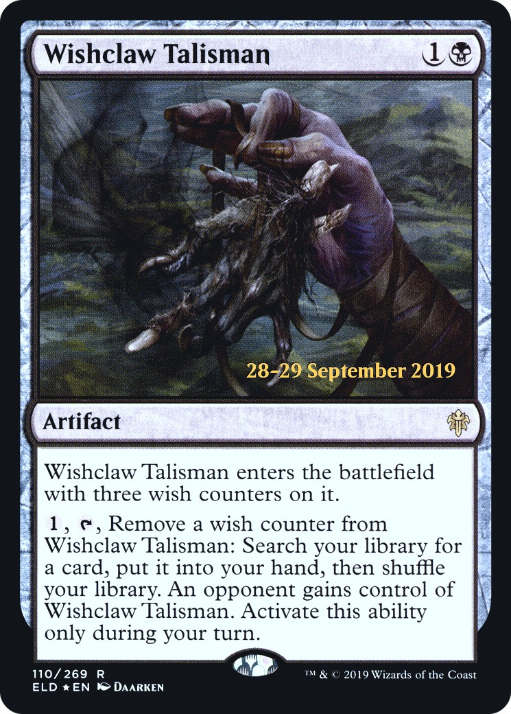 2019 Magic: The Gathering Throne of Eldraine Promos Wishclaw Talisman #110s trading card