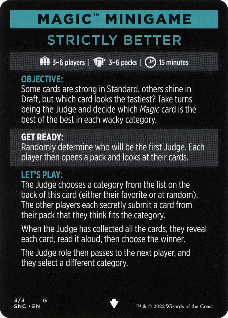2022 Magic: The Gathering Streets of New Capenna Minigames 2022 Magic: The Gathering Streets of New Capenna Minigames #3 trad