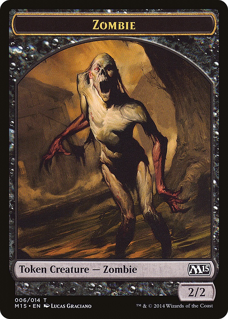 2014 Magic: The Gathering Magic 2015 Tokens Zombie #6 trading card