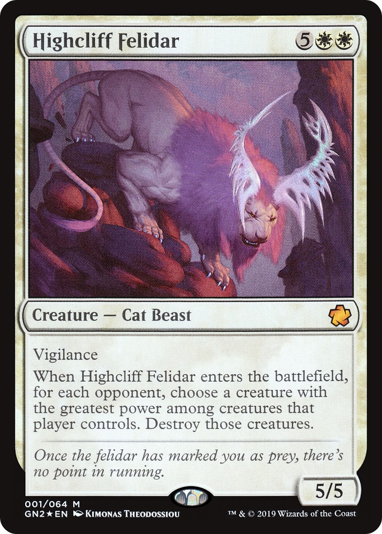 2019 Magic: The Gathering Game Night Highcliff Felidar #1 trading card