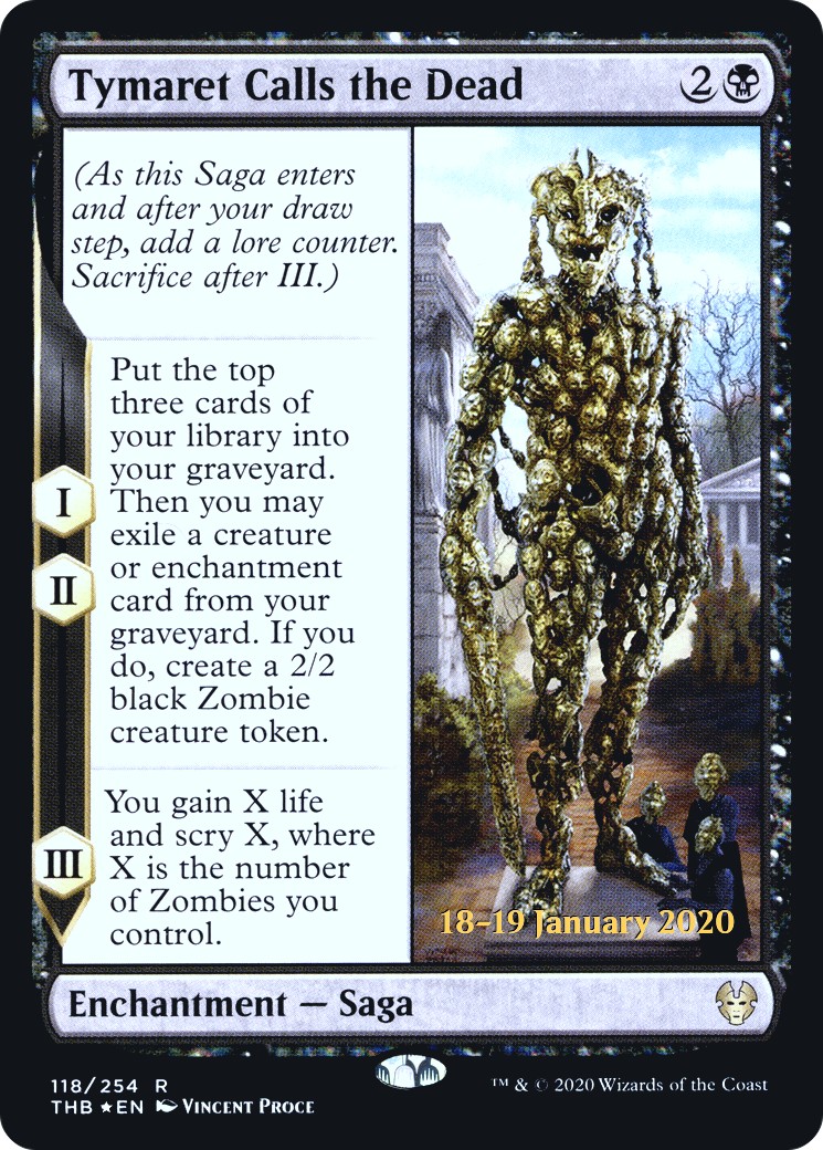2020 Magic: The Gathering Theros Beyond Death Promos Tymaret Calls the Dead #118s trading card
