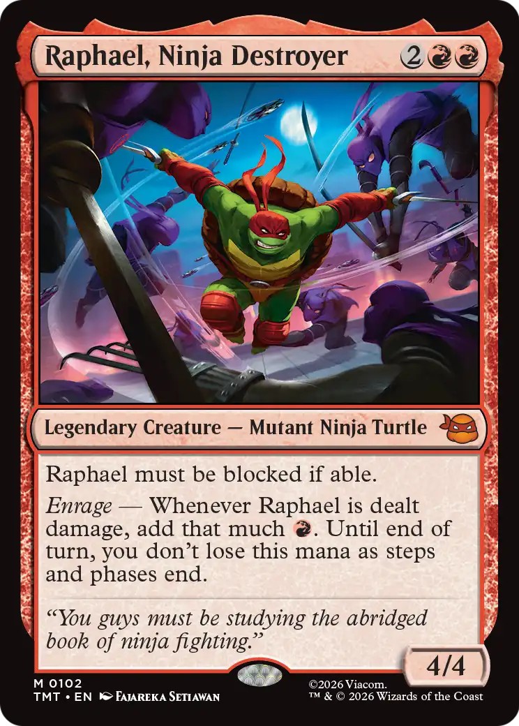 2026 Magic: The Gathering Teenage Mutant Ninja Turtles Raphael, Ninja Destroyer #102 trading card