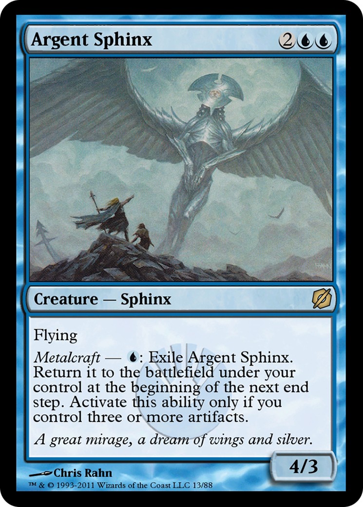 2011 Magic: The Gathering Duel Decks: Mirrodin Pure vs. New Phyrexia Argent Sphinx #13 trading card