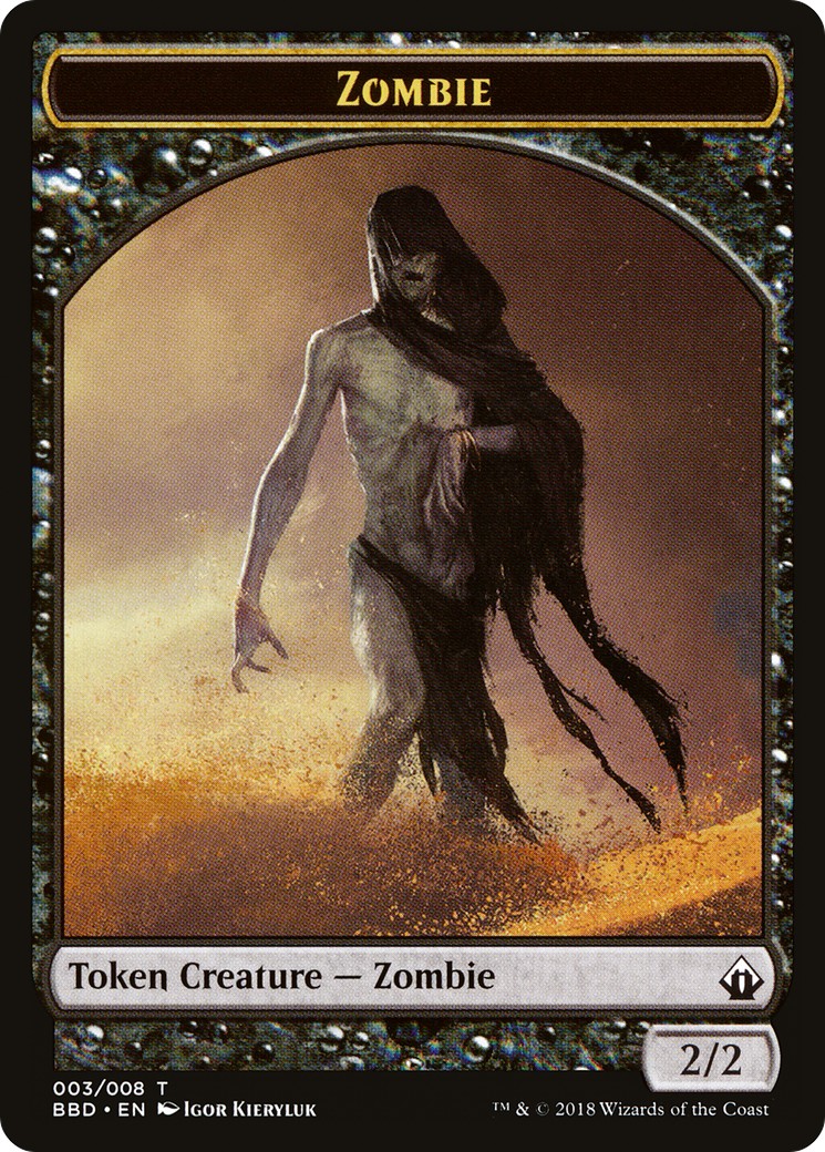 2018 Magic: The Gathering Battlebond Tokens Zombie #3 trading card
