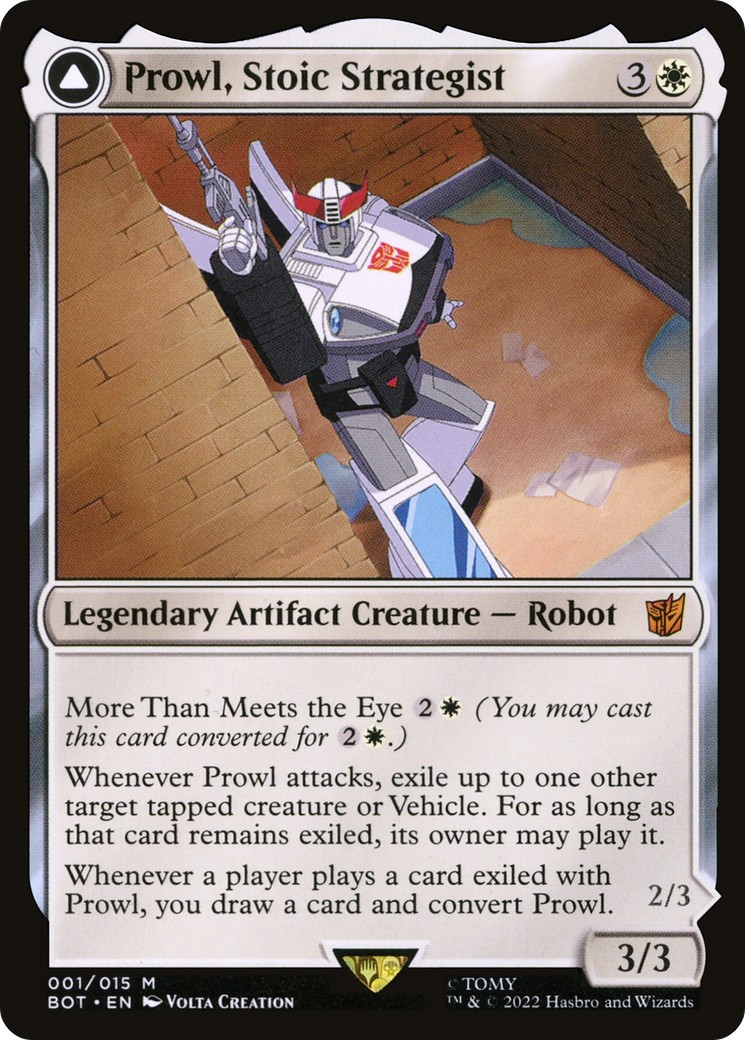 2022 Magic: The Gathering Transformers Prowl, Stoic Strategist // Prowl, Pursuit Vehicle #1 trading card