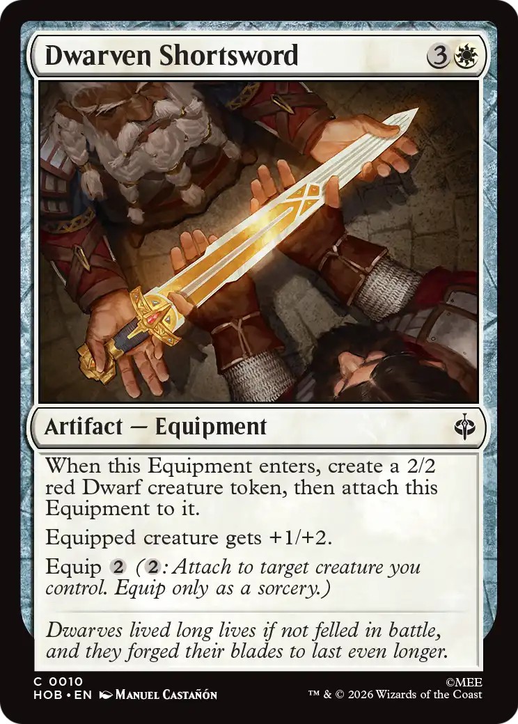2026 Magic: The Gathering The Hobbit Dwarven Shortsword #10 trading card