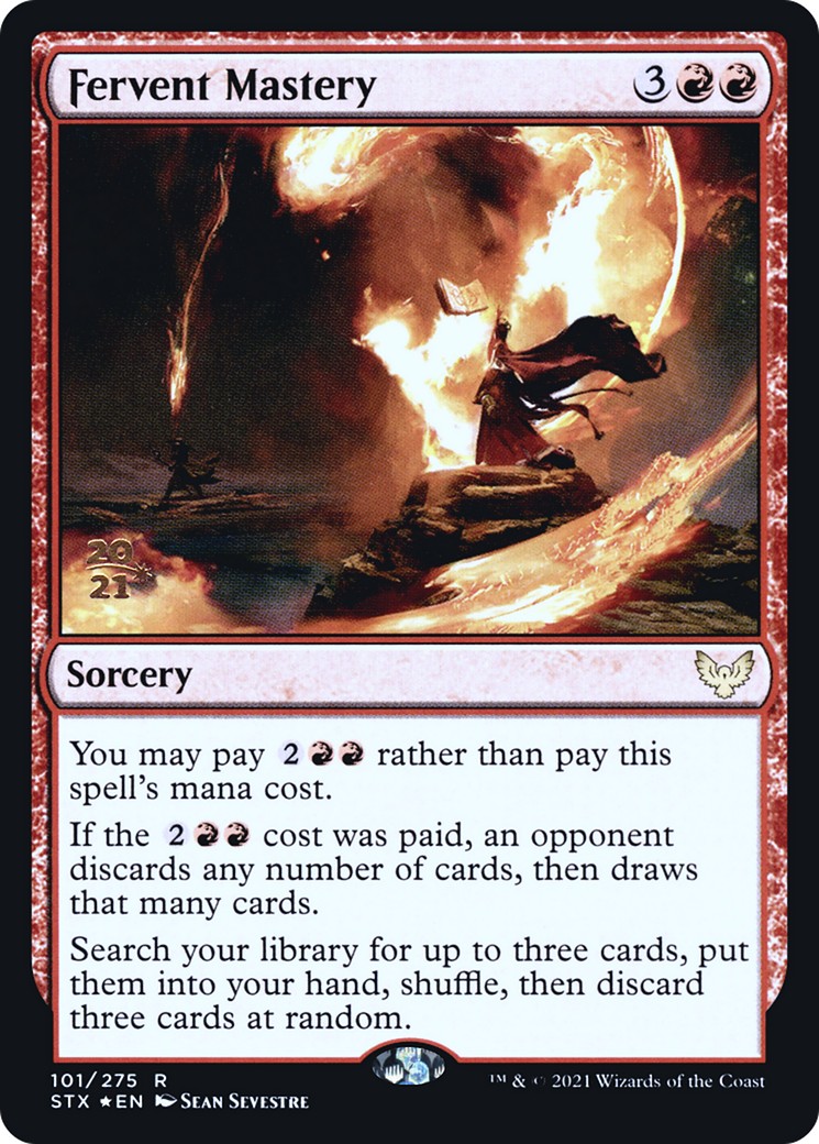 2021 Magic: The Gathering Strixhaven: School of Mages Promos Fervent Mastery #101s trading card
