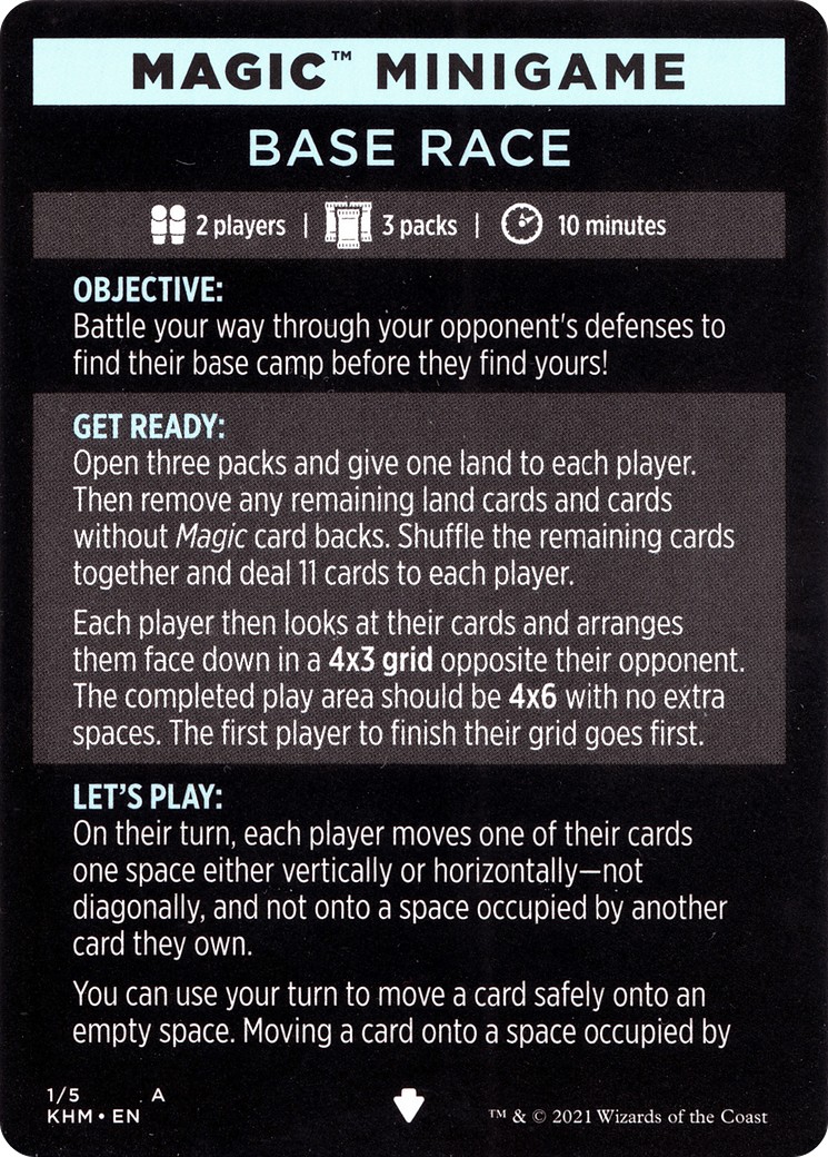 2021 Magic: The Gathering Kaldheim Minigames Base Race // Base Race (cont'd) #1 trading card