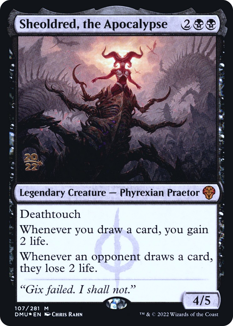 2022 Magic: The Gathering Dominaria United Promos Sheoldred, the Apocalypse #107s trading card