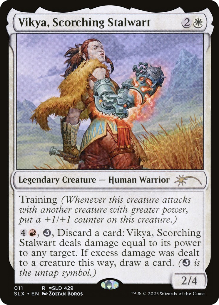 2023 Magic: The Gathering Universes Within Vikya, Scorching Stalwart #11 trading card