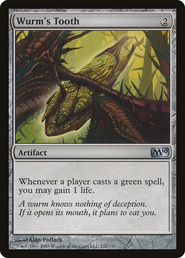 2009 Magic: The Gathering Magic 2010 Wurm's Tooth #222 trading card