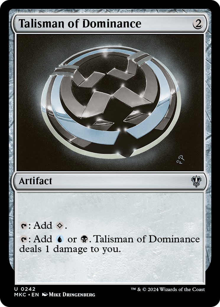 Talisman of Dominance (Commander · Uncommon · Normal) · 2024 · Murders at Karlov Manor