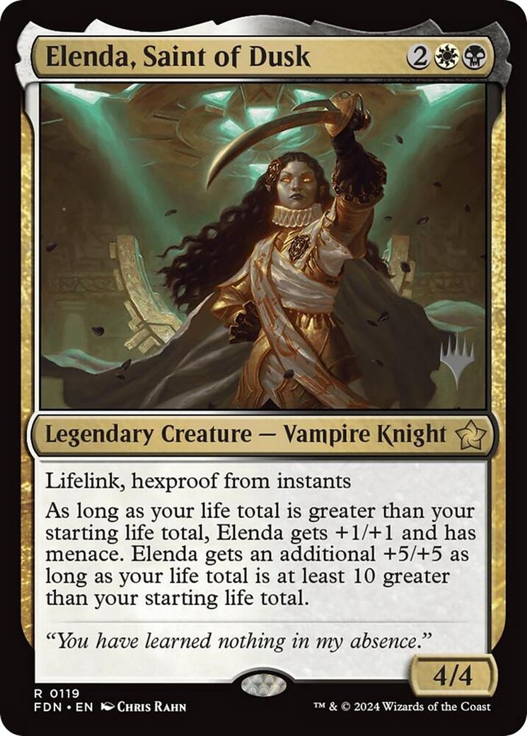 2025 Magic: The Gathering Foundations Promos Elenda, Saint of Dusk #119p trading card
