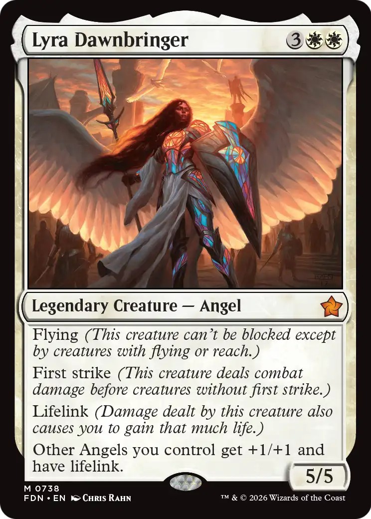 2026 Magic: The Gathering Foundations Lyra Dawnbringer #738 trading card
