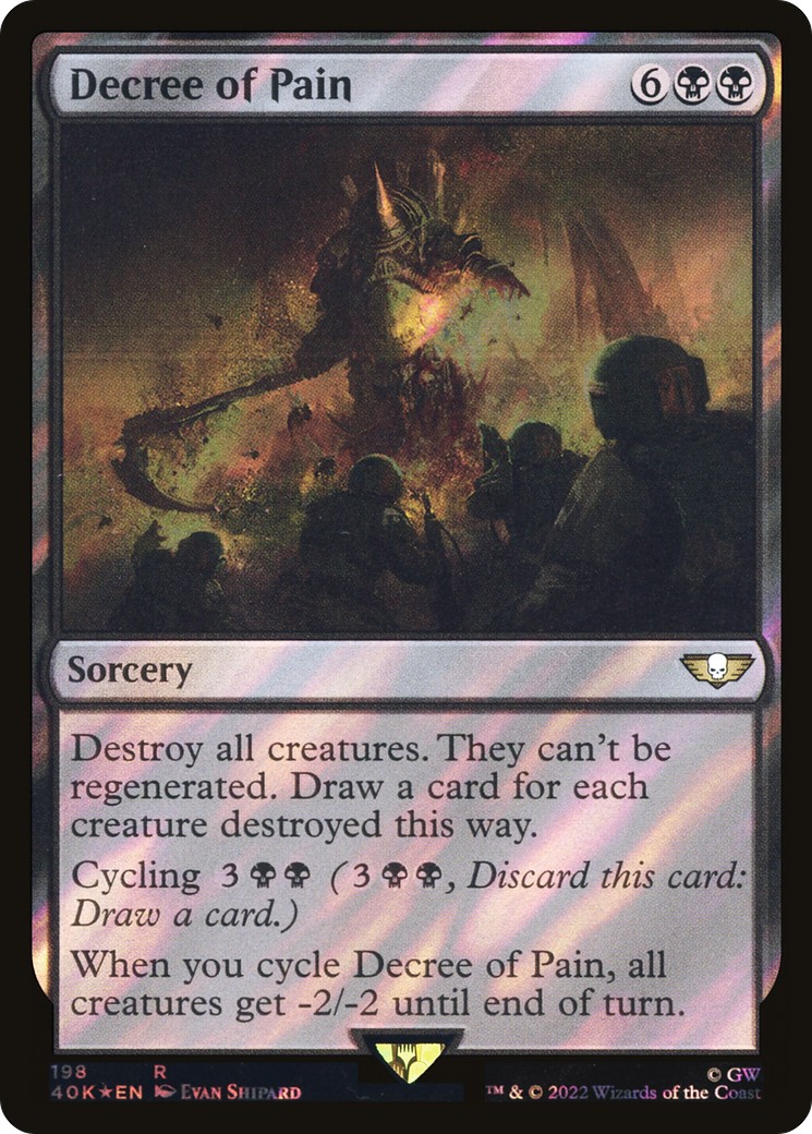 Decree of Pain (Commander · Rare · Foil) · 2022 · Warhammer 40,000
