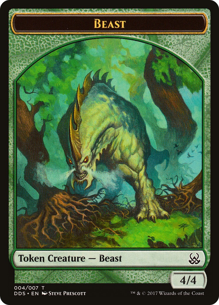 2017 Magic: The Gathering Duel Decks: Mind vs. Might Tokens Beast #4 trading card