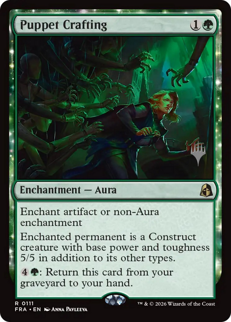 2026 Magic: The Gathering Reality Fracture Promos Puppet Crafting #111p trading card