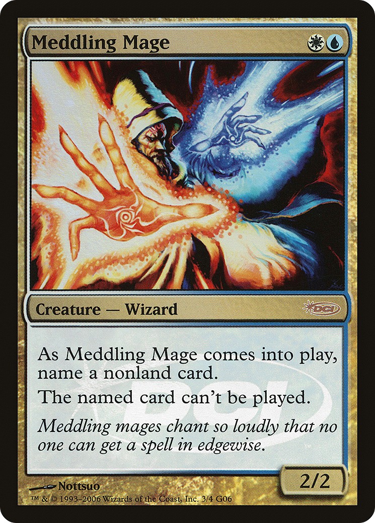 2006 Magic: The Gathering Judge Gift Cards Meddling Mage #3 trading card