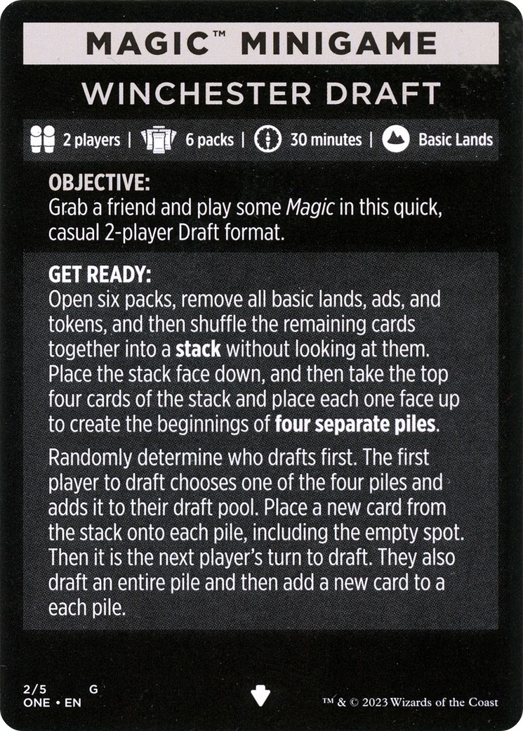 2023 Magic: The Gathering Phyrexia: All Will Be One Minigames Winchester Draft // Winchester Draft (cont'd) #2 trading card