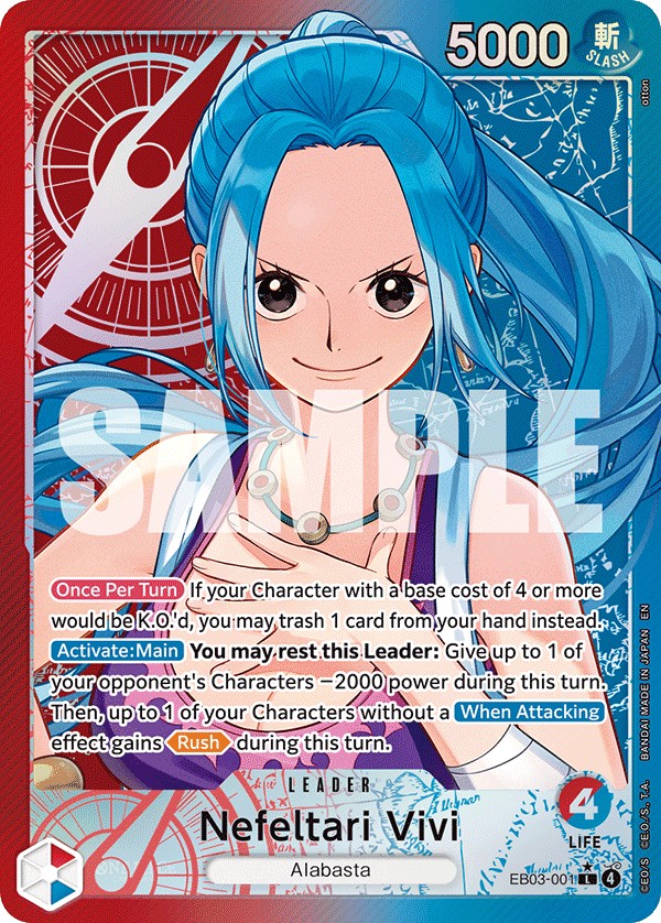 2026 One Piece Card Game ONE PIECE HEROINES EDITION Nefeltari Vivi #EB03-001 trading card
