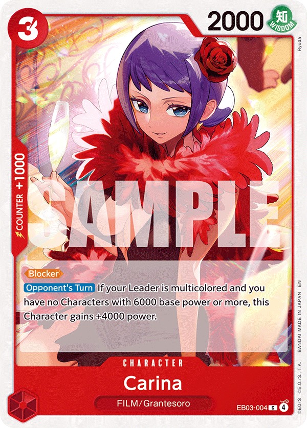 2026 One Piece Card Game ONE PIECE HEROINES EDITION Carina #EB03-004 trading card