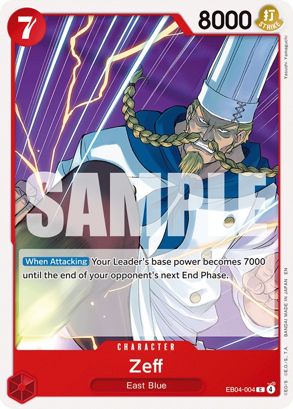 2026 One Piece Card Game BOOSTER PACK Zeff #EB04-004 trading card