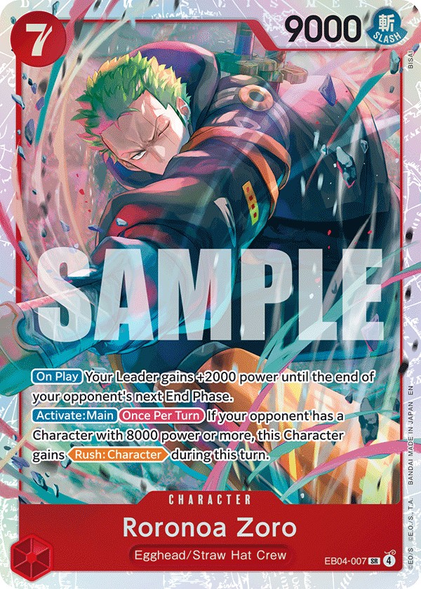 2026 One Piece Card Game BOOSTER PACK Roronoa Zoro #EB04-007 trading card