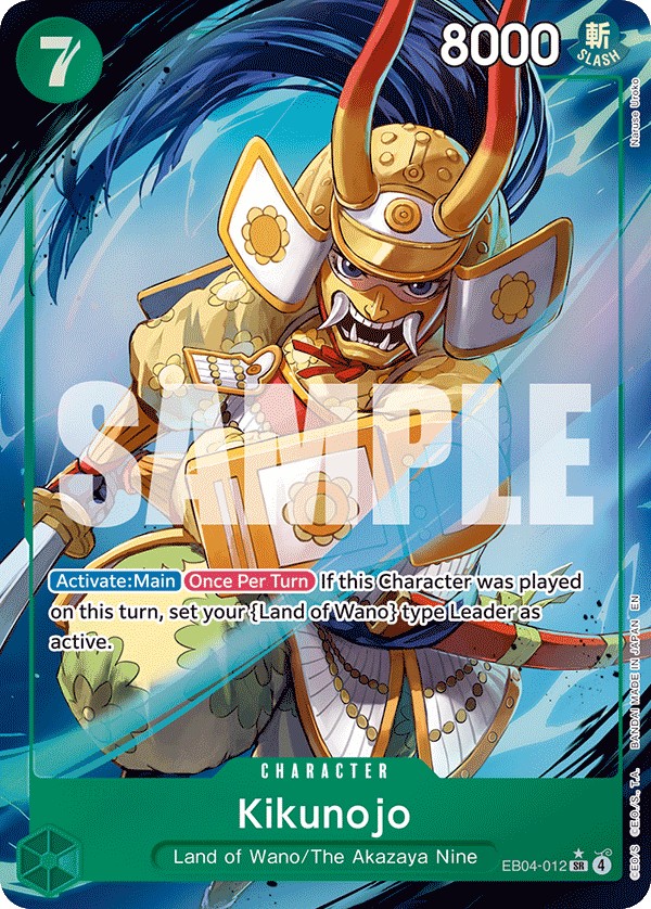 2026 One Piece Card Game THE AZURE SEA’S SEVEN Kikunojo #EB04-012 trading card