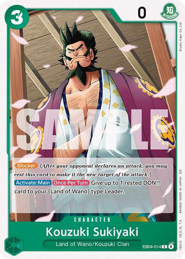 2026 One Piece Card Game THE AZURE SEA’S SEVEN Kozuki Sukiyaki #EB04-014 trading card