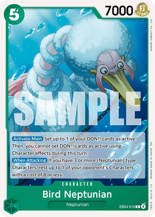 2026 One Piece Card Game THE AZURE SEA’S SEVEN Bird Neptunian #EB04-016 trading card