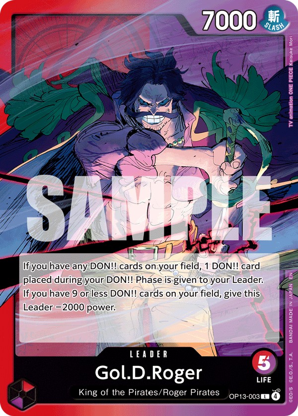 2025 One Piece Card Game CARRYING ON HIS WILL Gol.D.Roger #OP13-003 trading card