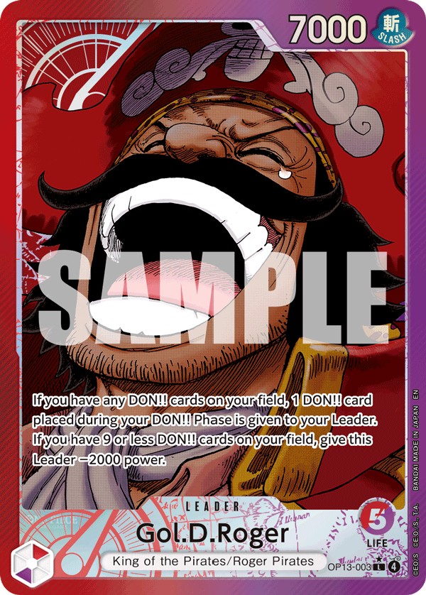 2025 One Piece Card Game CARRYING ON HIS WILL Gol.D.Roger #OP13-003 trading card