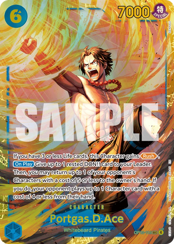 Portgas.D.Ace (SecretRare · Normal) · 2025 · CARRYING ON HIS WILL