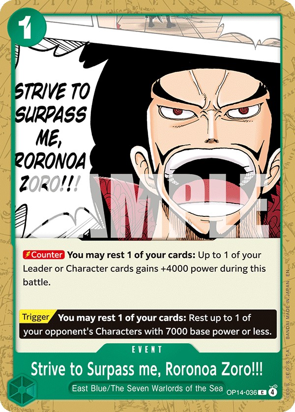 Strive to Surpass me, Roronoa Zoro!!! - Image 1