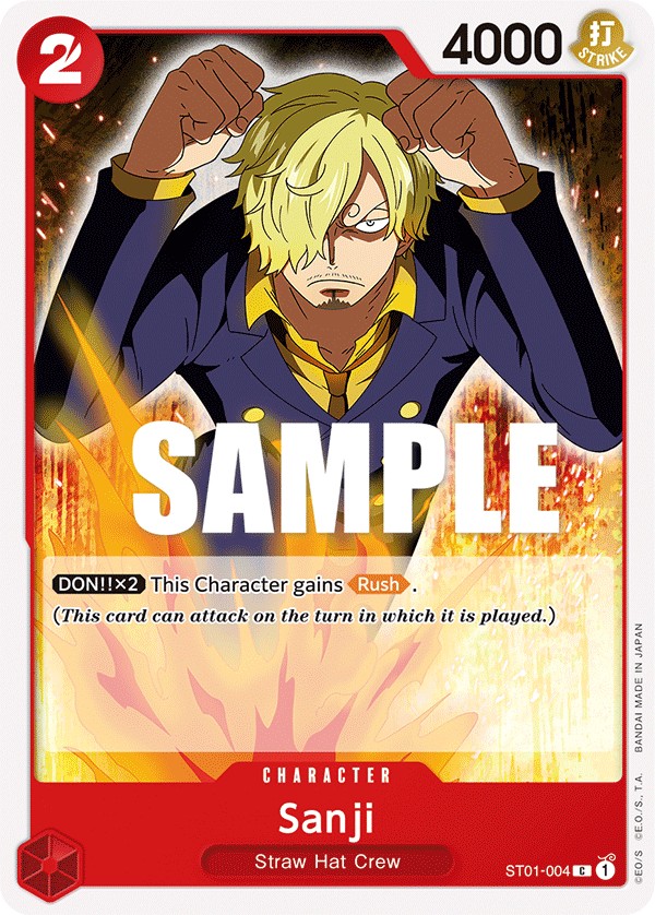 2022 One Piece Card Game Straw Hat Crew Sanji #ST01-004 trading card