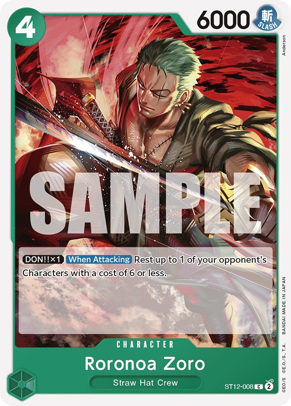 2024 One Piece Card Game Zoro and Sanji Roronoa Zoro #ST12-008 trading card