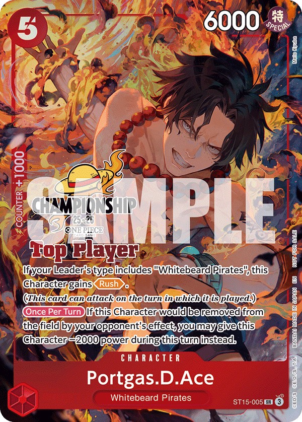 2024 One Piece Card Game Red Edward.Newgate Portgas.D.Ace #ST15-005 trading card