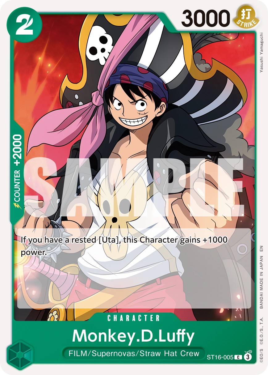 2024 One Piece Card Game Green Uta Monkey.D.Luffy #ST16-005 trading card