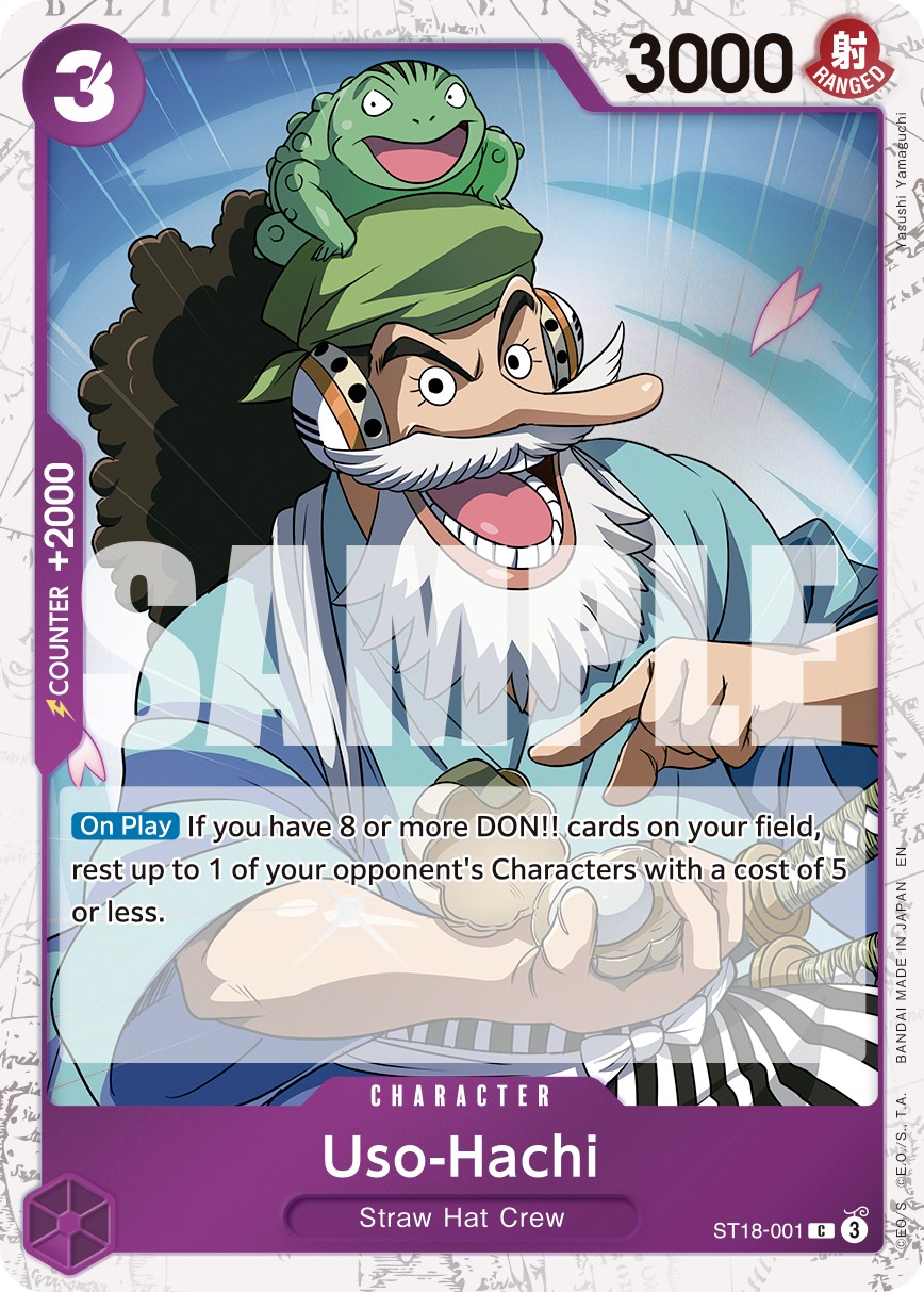 2024 One Piece Card Game Purple Monkey.D.Luffy Uso-Hachi #ST18-001 trading card