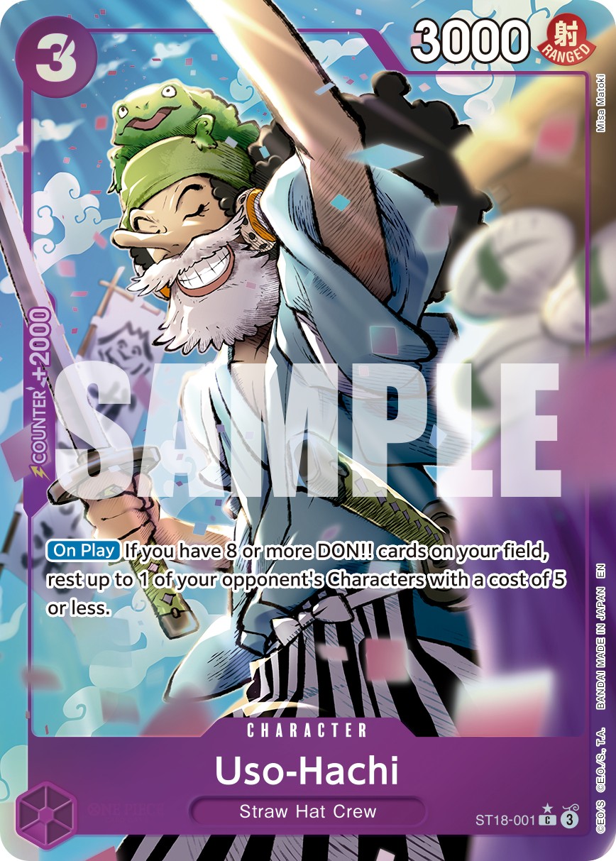 2024 One Piece Card Game Purple Monkey.D.Luffy Uso-Hachi #ST18-001 trading card