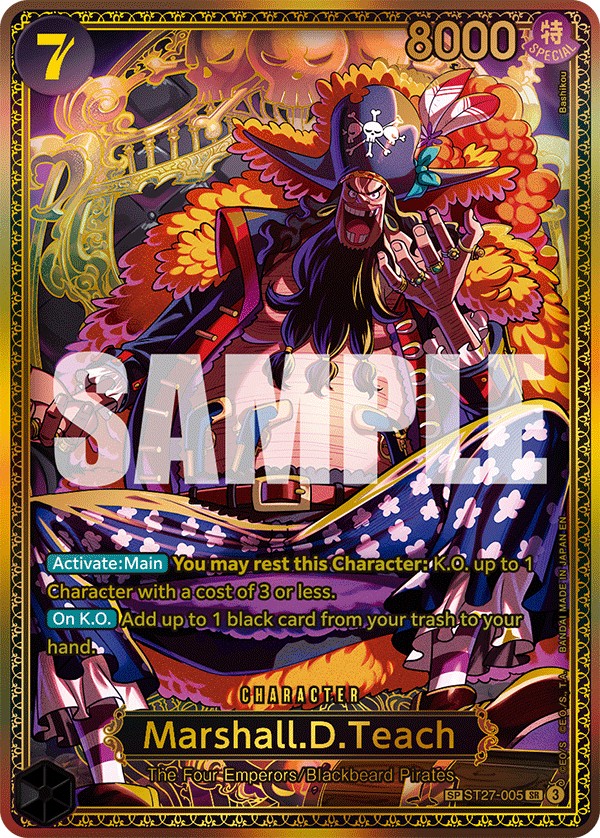 2025 One Piece Card Game BLACK Marshall.D.Teach Marshall.D.Teach #ST27-005 trading card