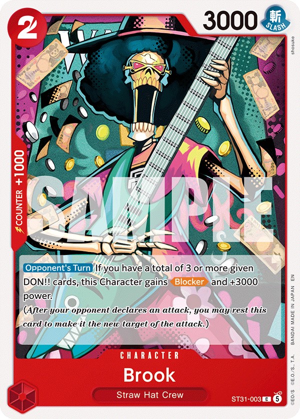 2026 One Piece Card Game RED Monkey.D.Luffy Brook #ST31-003 trading card