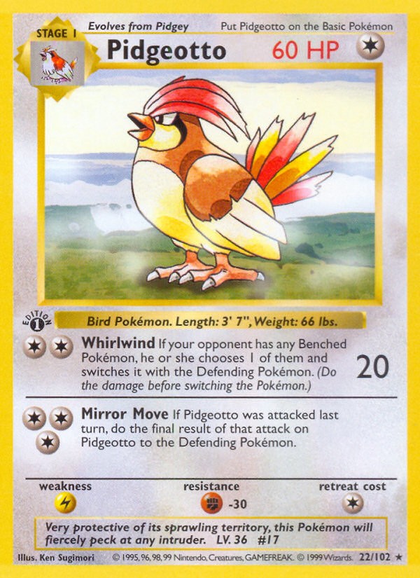 1999 Pokémon Base 1999 Pokémon Base #22 trading card