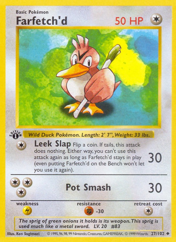 1999 Pokémon Base 1999 Pokémon Base #27 trading card