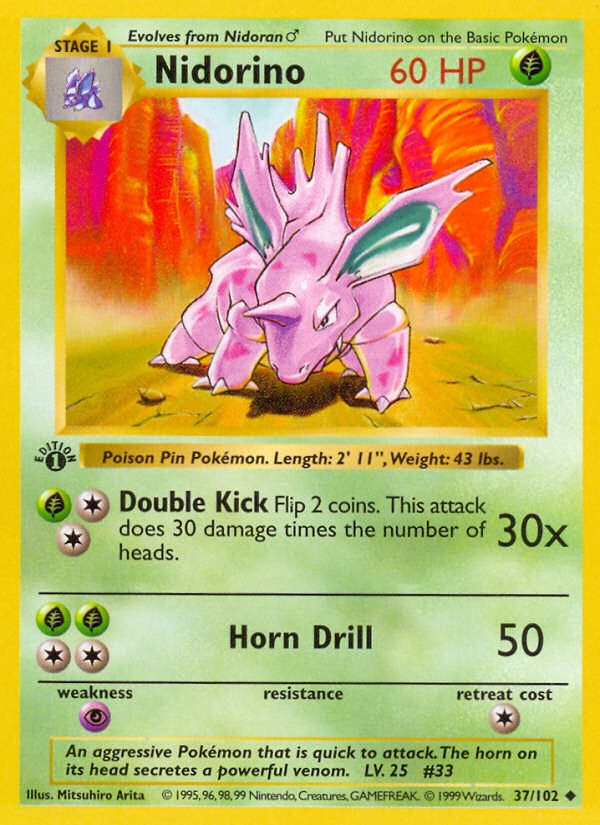 1999 Pokémon Base 1999 Pokémon Base #37 trading card
